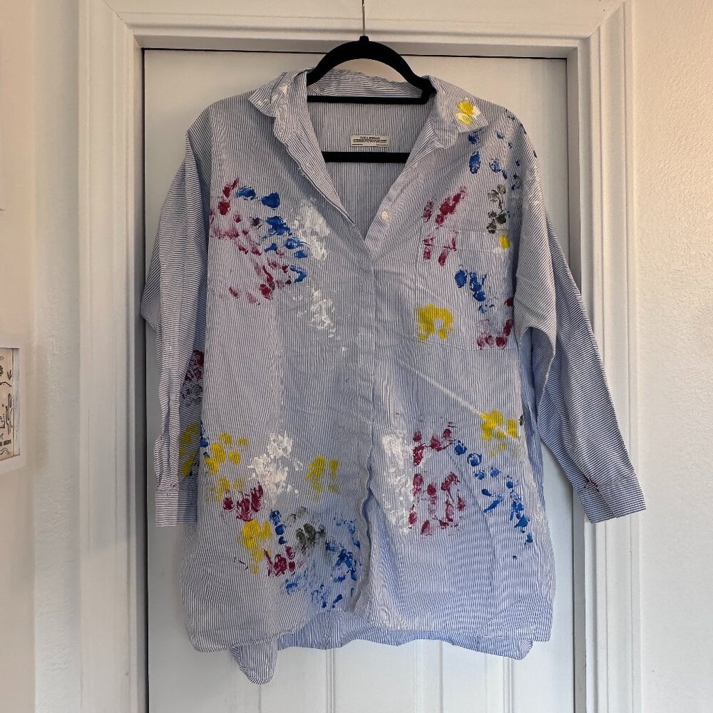 Zara paint striped shirt